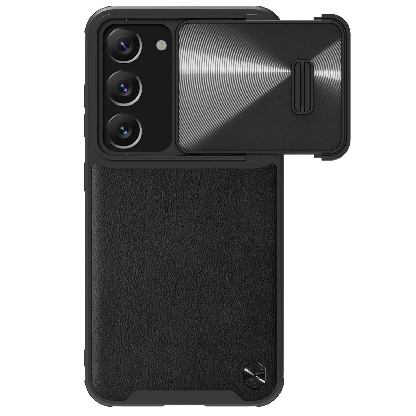 NILLKIN Phone Cover for Samsung Galaxy S23+, Slide Camera Protection PU Leather + PC + TPU Phone Case - Black NILLKIN Phone Cover for Samsung Galaxy S23+, Slide Camera Protection PU Leather + PC + TPU Phone Case - Black